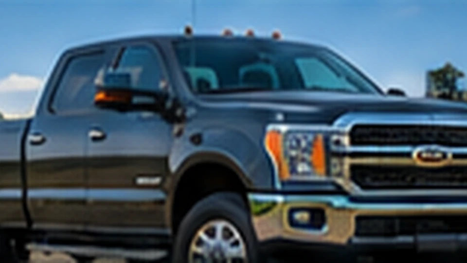 2027-style heavy-duty one-ton diesel pickup truck, illustrative rendering